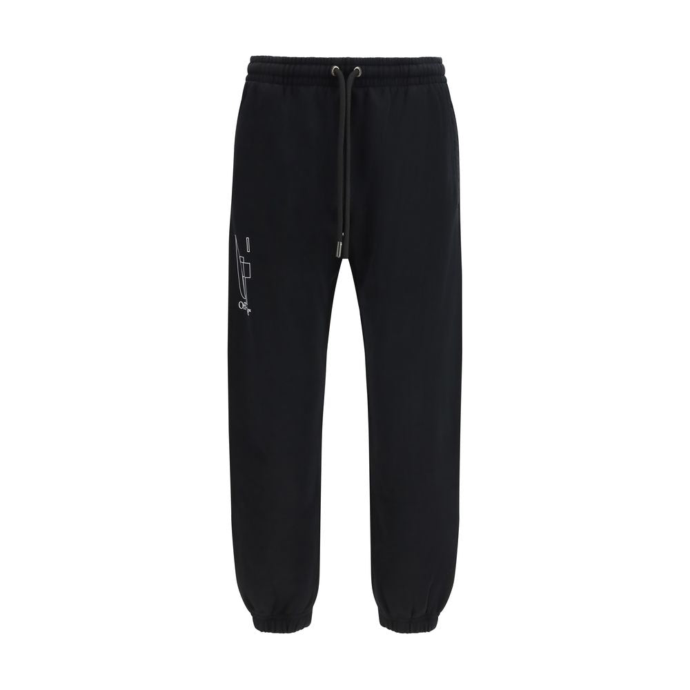 Off-White Black Cotton Joggers Workout Pants