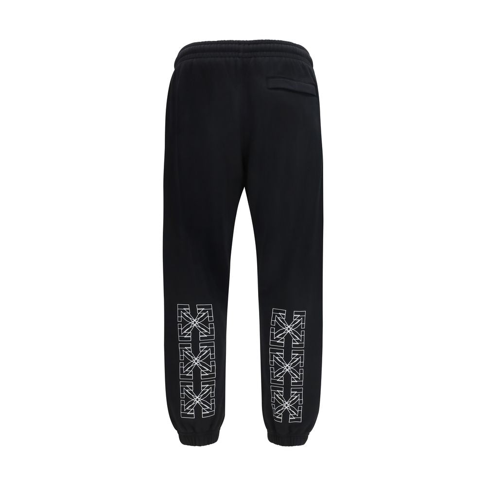 Off-White Black Cotton Joggers Workout Pants