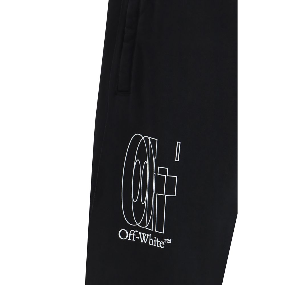 Off-White Black Cotton Joggers Workout Pants