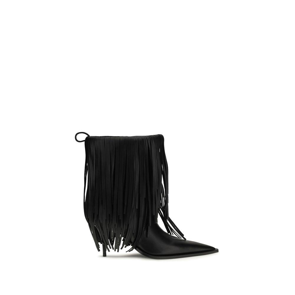 Balenciaga Black Calf Leather Bos Taurus Ankle Boots Balenciaga