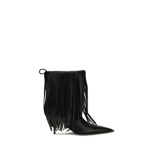 Balenciaga Black Calf Leather Bos Taurus Ankle Boots Balenciaga
