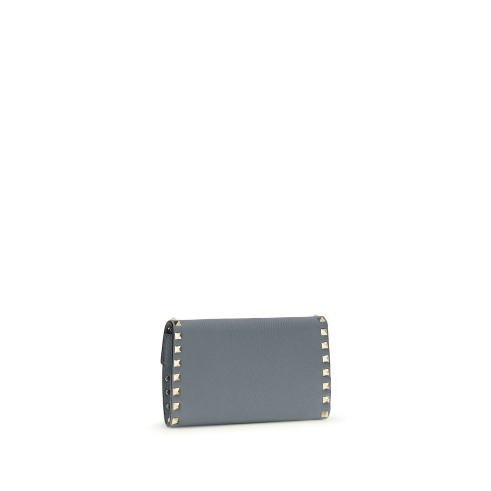 Valentino Garavani Blue Calf Leather Bos Taurus Wallet Valentino Garavani