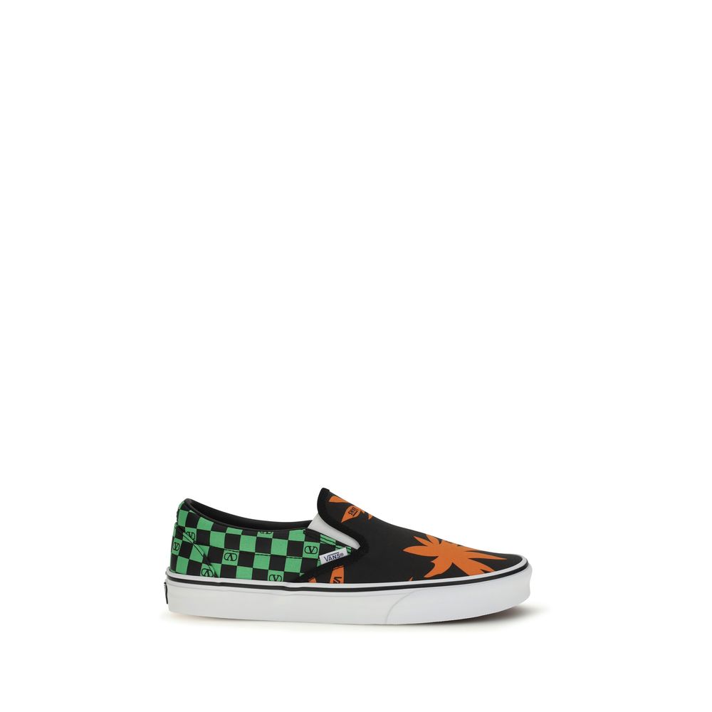 Valentino Garavani multicolor cotton low top sneakers with vibrant patterns and white rubber soles, casual footwear for stylish outfits.