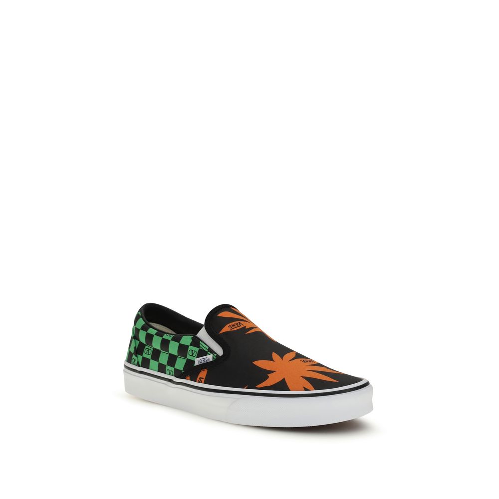 Valentino Garavani multicolor cotton low top sneakers with white soles and vibrant design, casual and stylish footwear.