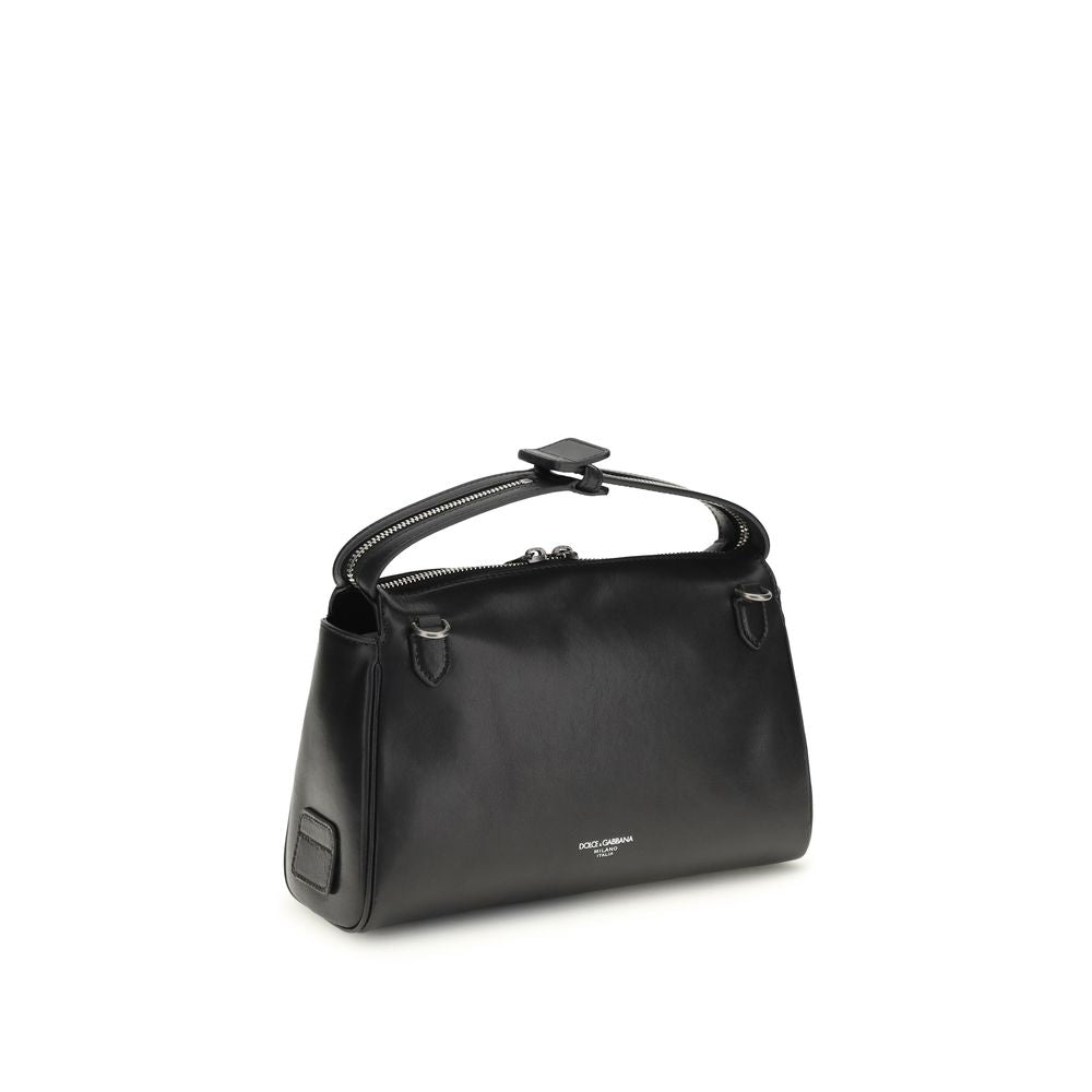 Dolce & Gabbana Black Calf Leather Bos Taurus Handbag Dolce & Gabbana