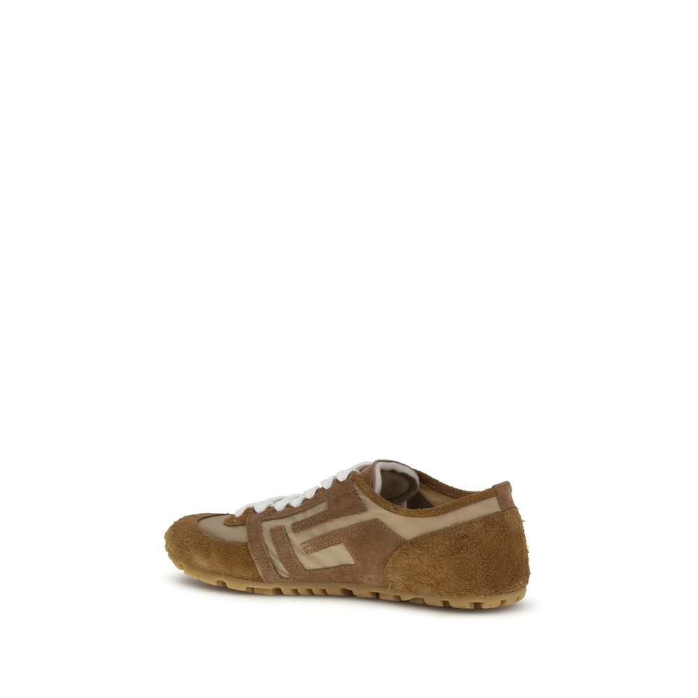 Balmain Beige Calf Leather Bos Taurus Athletic Sneakers Balmain