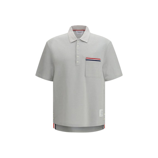 Thom Browne Gray Cotton Polo Shirt Thom Browne