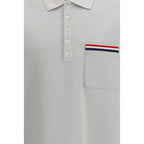 Thom Browne Gray Cotton Polo Shirt - Eljoys Fashion 
