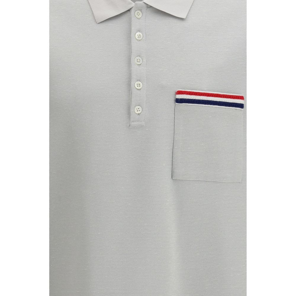 Thom Browne Gray Cotton Polo Shirt Thom Browne