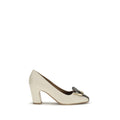 Ferragamo Beige Calf Leather Bos Taurus High Heel Pumps Ferragamo