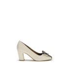 Ferragamo Beige Calf Leather Bos Taurus High Heel Pumps Ferragamo