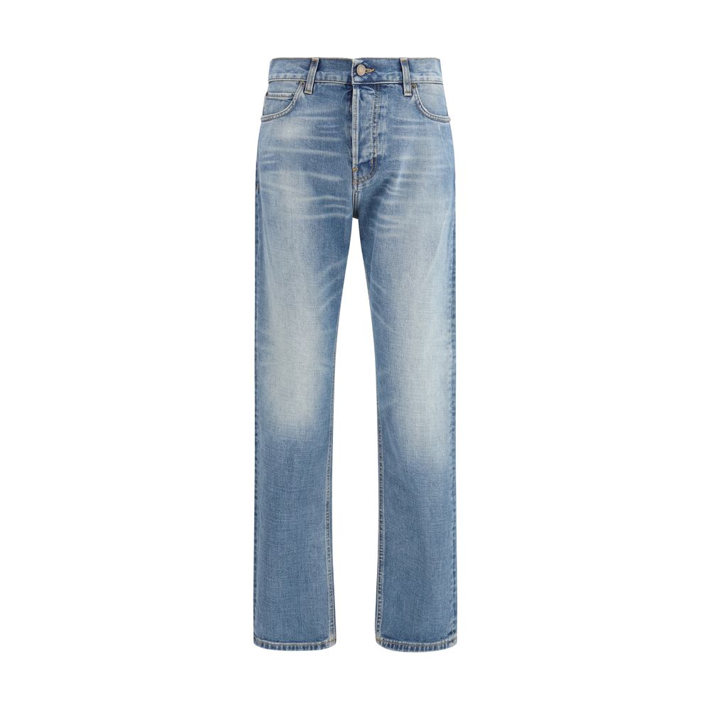 Haikure Blue Cotton Straight-Leg Jeans Haikure