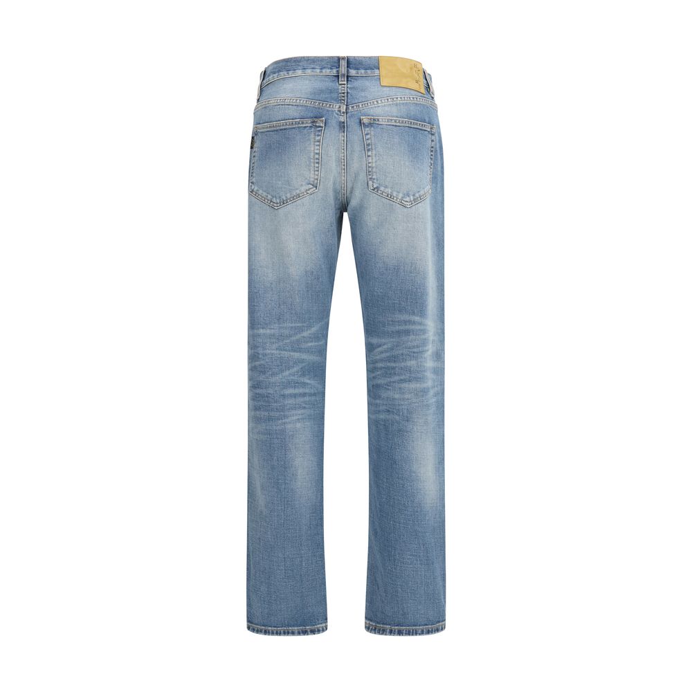 Haikure Blue Cotton Straight-Leg Jeans Haikure