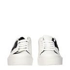 White leather sneakers by Philipp Plein featuring stylish design and branding, with laces and a sleek sole.