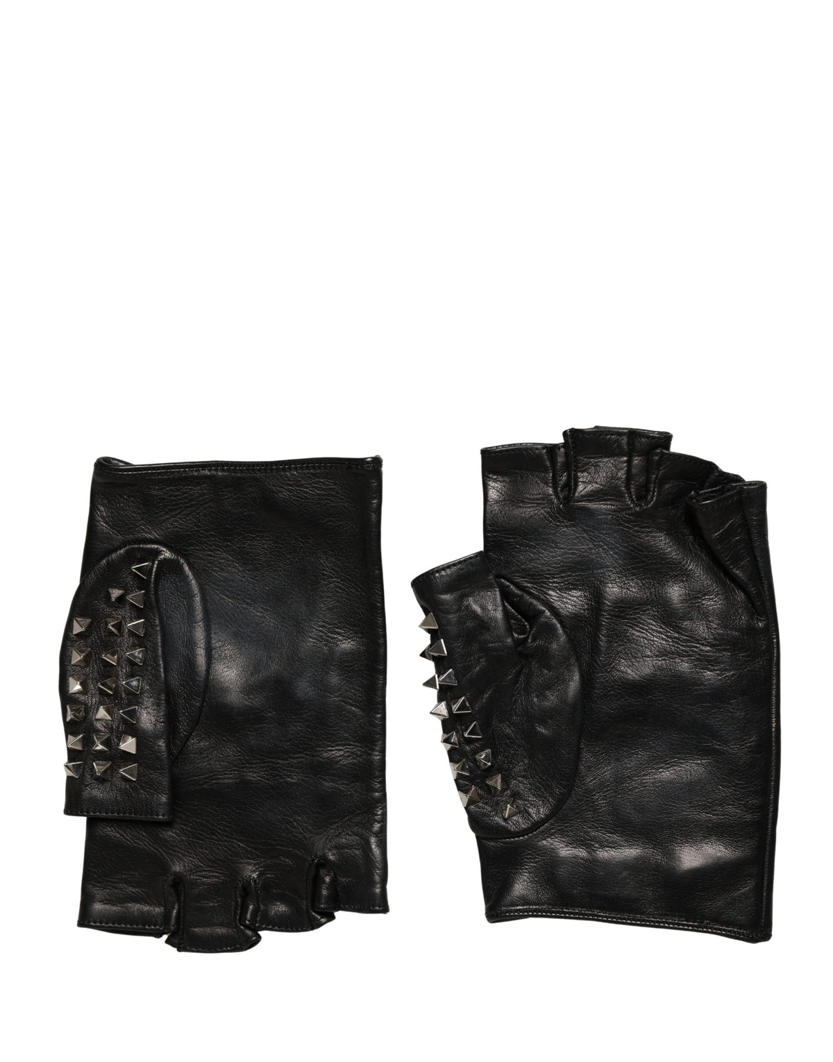 Dolce & Gabbana Black Embellished Wrist Length Mitten Women Gloves - Eljoys Fashion 