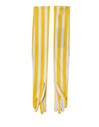 Dolce & Gabbana Yellow White Stripes Nylon Elbow Length Women Gloves