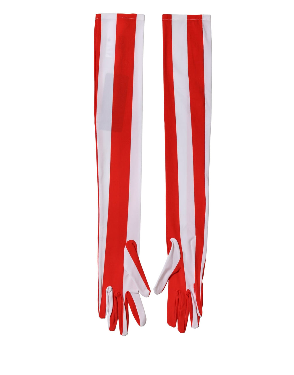 Dolce & Gabbana Red White Stripes Nylon Elbow Length Women Gloves - Eljoys Fashion 