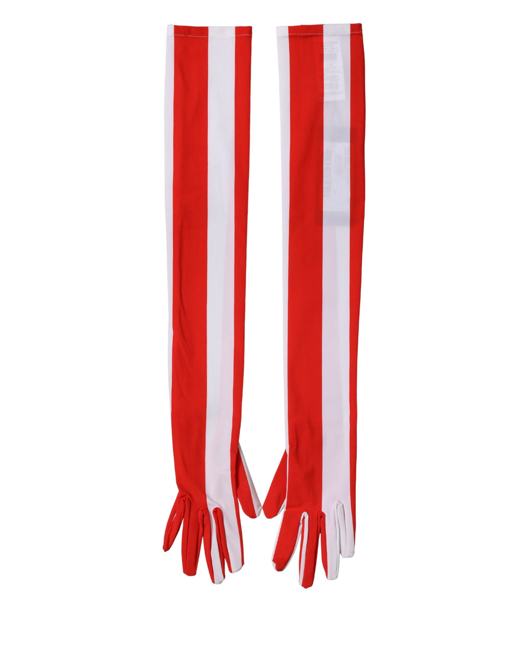 Dolce & Gabbana Red White Stripes Nylon Elbow Length Women Gloves - Eljoys Fashion 