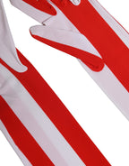 Dolce & Gabbana Red White Stripes Nylon Elbow Length Women Gloves - Eljoys Fashion 