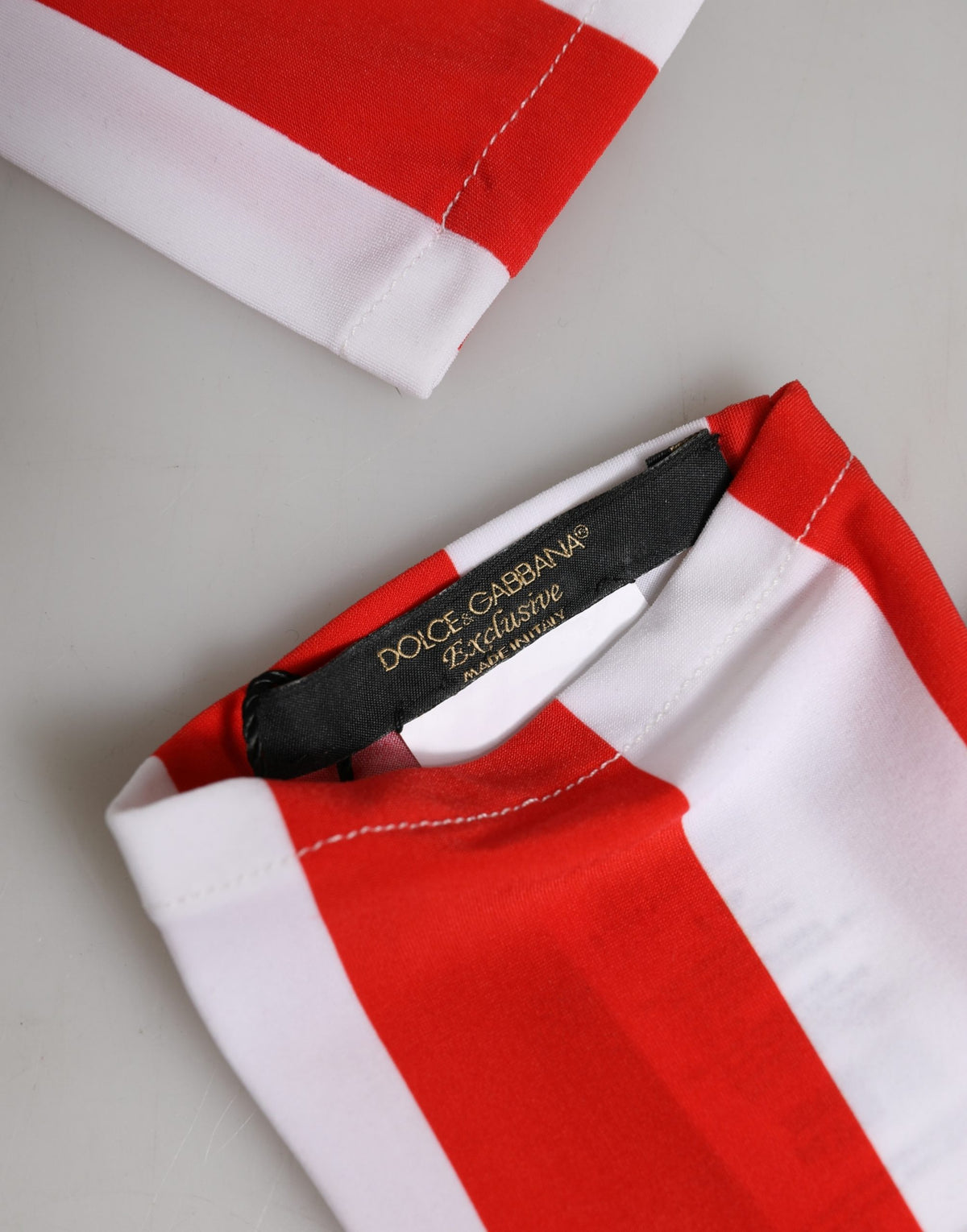 Dolce & Gabbana Red White Stripes Nylon Elbow Length Women Gloves - Eljoys Fashion 