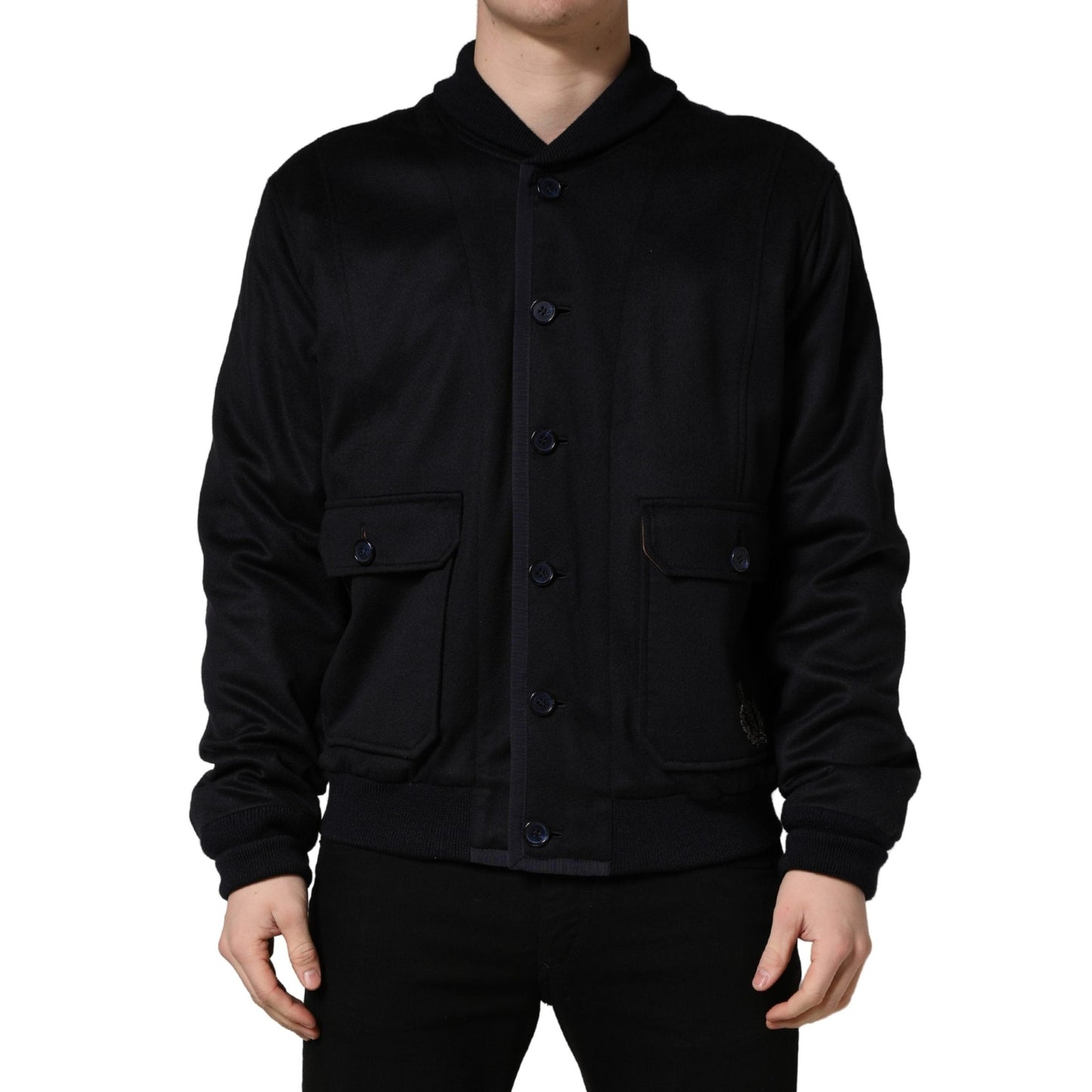 Dolce & Gabbana Black Cashmere Knitted Button Down Jacket