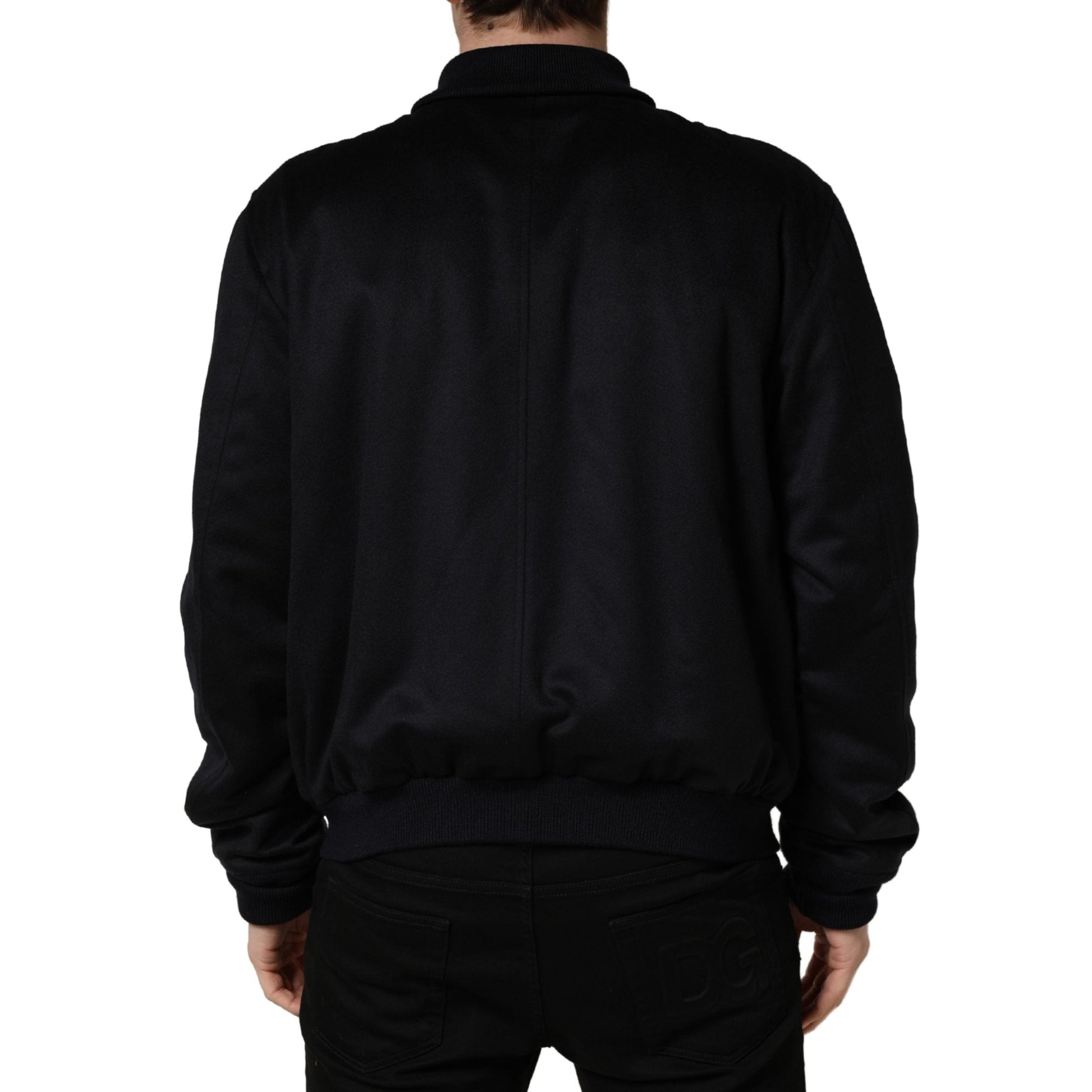 Dolce & Gabbana Black Cashmere Knitted Button Down Jacket