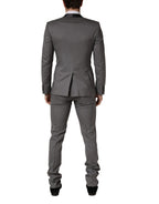 Dolce & Gabbana Gray Wool Single Breasted 1 Button 3PC Suit - Eljoys Fashion 