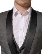 Dolce & Gabbana Gray Wool Single Breasted 1 Button 3PC Suit - Eljoys Fashion 