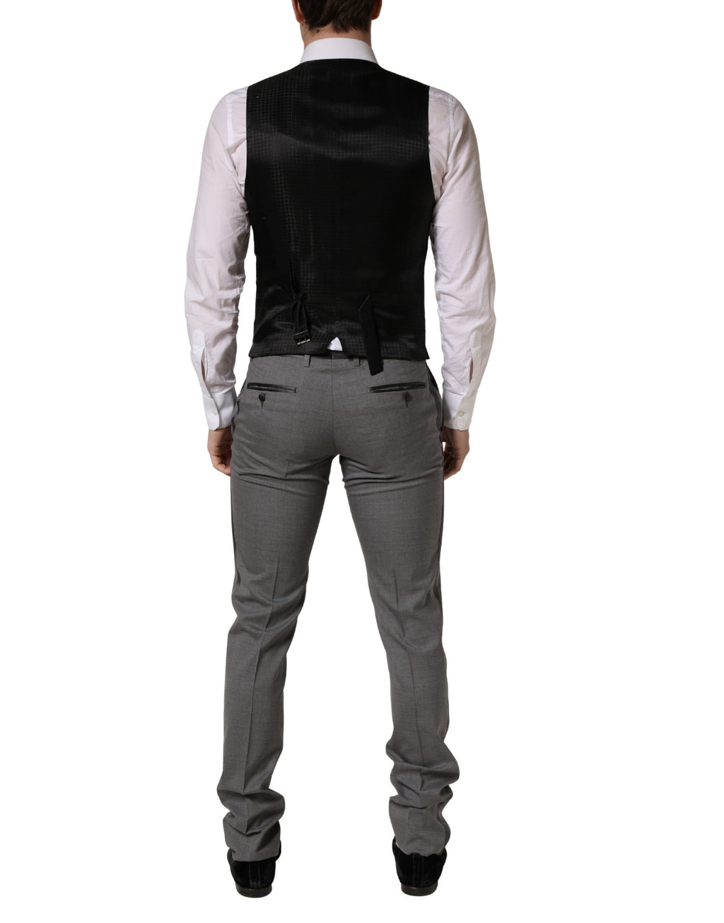 Dolce & Gabbana Gray Wool Single Breasted 1 Button 3PC Suit - Eljoys Fashion 
