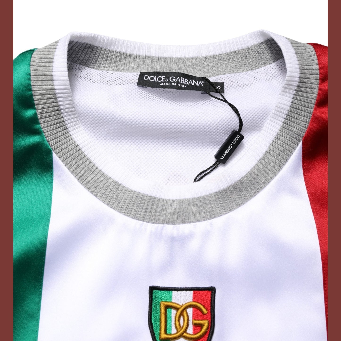Dolce & Gabbana Multicolor Italia DG Logo Satin Tank T-shirt