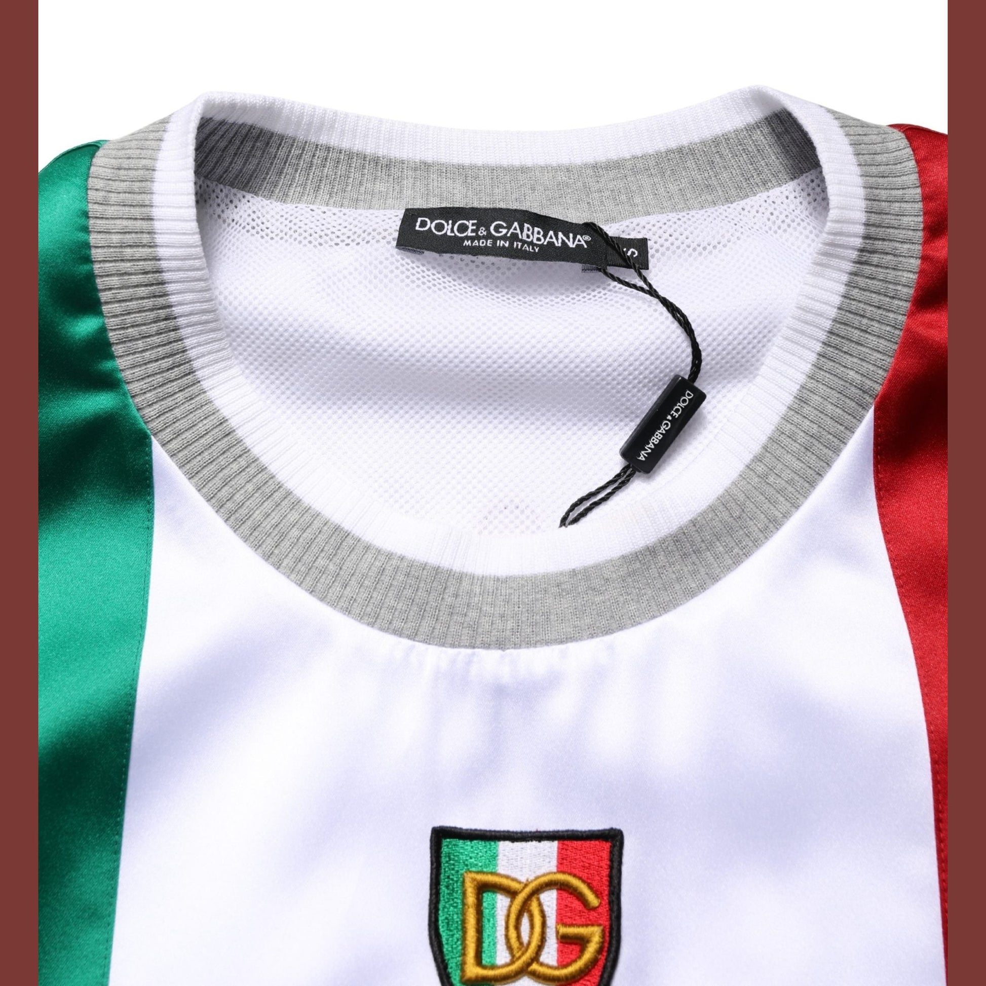 Dolce & Gabbana Multicolor Italia DG Logo Satin Tank T-shirt