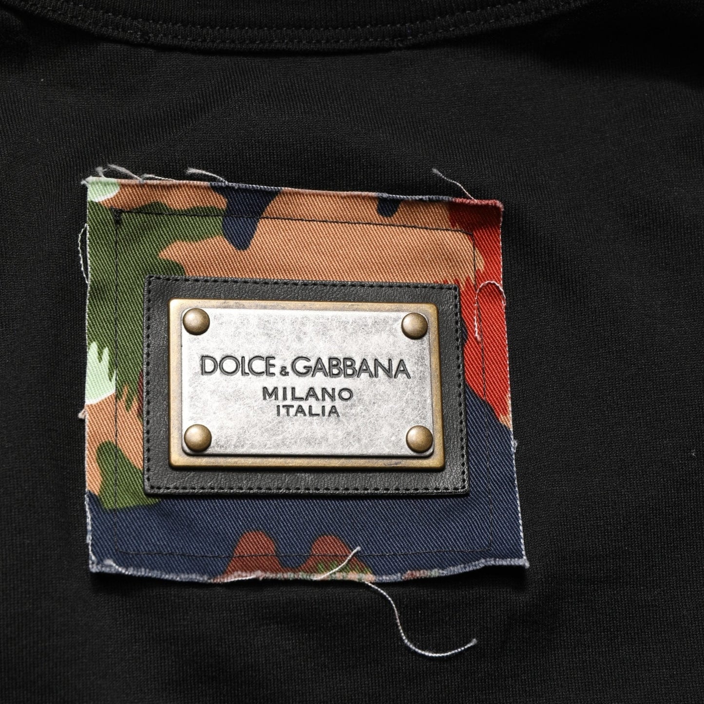 Dolce & Gabbana Black Italians Do It Better Camo Pocket Men T-shirt