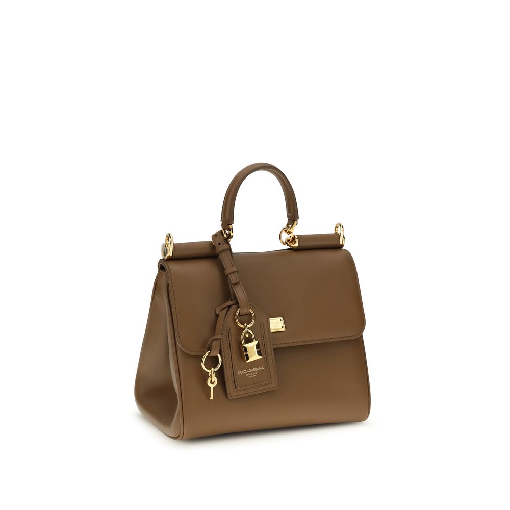Dolce & Gabbana Brown Calf Leather Bos Taurus Shoulder Bag - Eljoys Fashion 