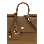 Dolce & Gabbana Brown Calf Leather Bos Taurus Shoulder Bag - Eljoys Fashion 