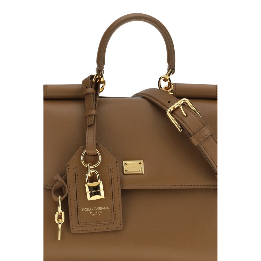 Dolce & Gabbana Brown Calf Leather Bos Taurus Shoulder Bag - Eljoys Fashion 