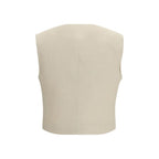 P.A.R.O.S.H. Beige Wool Sleveless Jacket