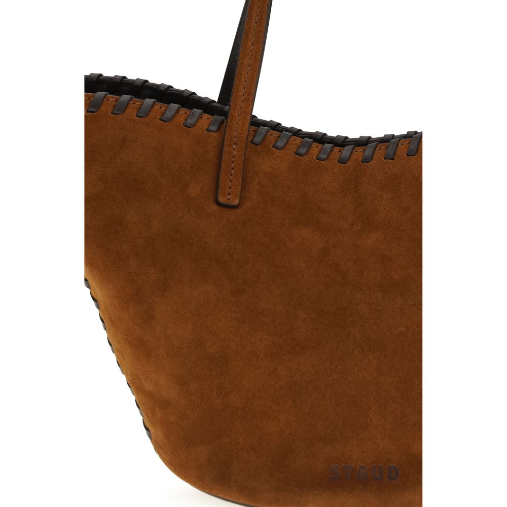 Staud Brown Calf Leather Bos Taurus Handbag Staud