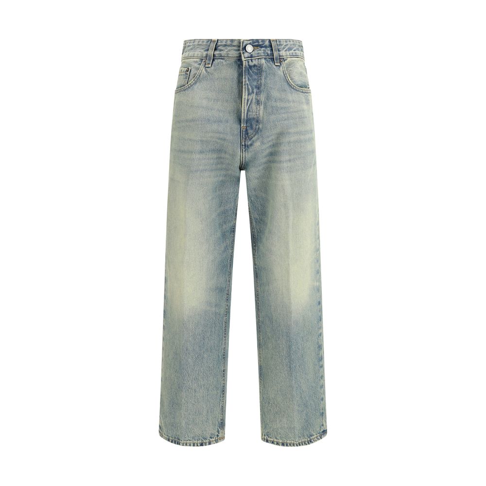 Haikure Blue Cotton Straight-Leg Jeans Haikure