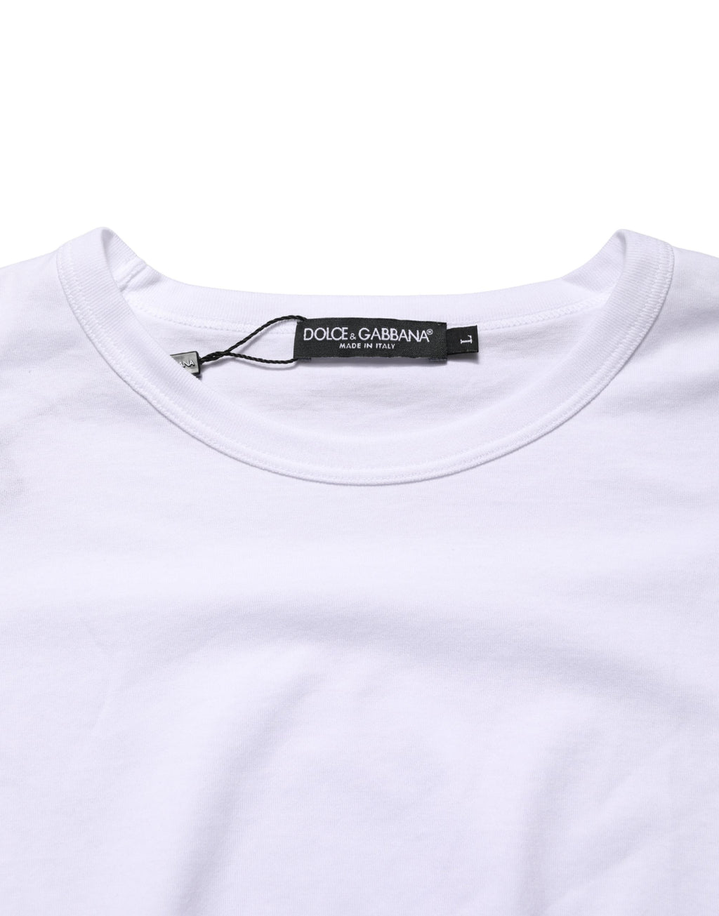 Dolce & Gabbana White Cotton Short Sleeves Crew Neck T-shirt