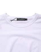 Dolce & Gabbana White Cotton Short Sleeves Crew Neck T-shirt