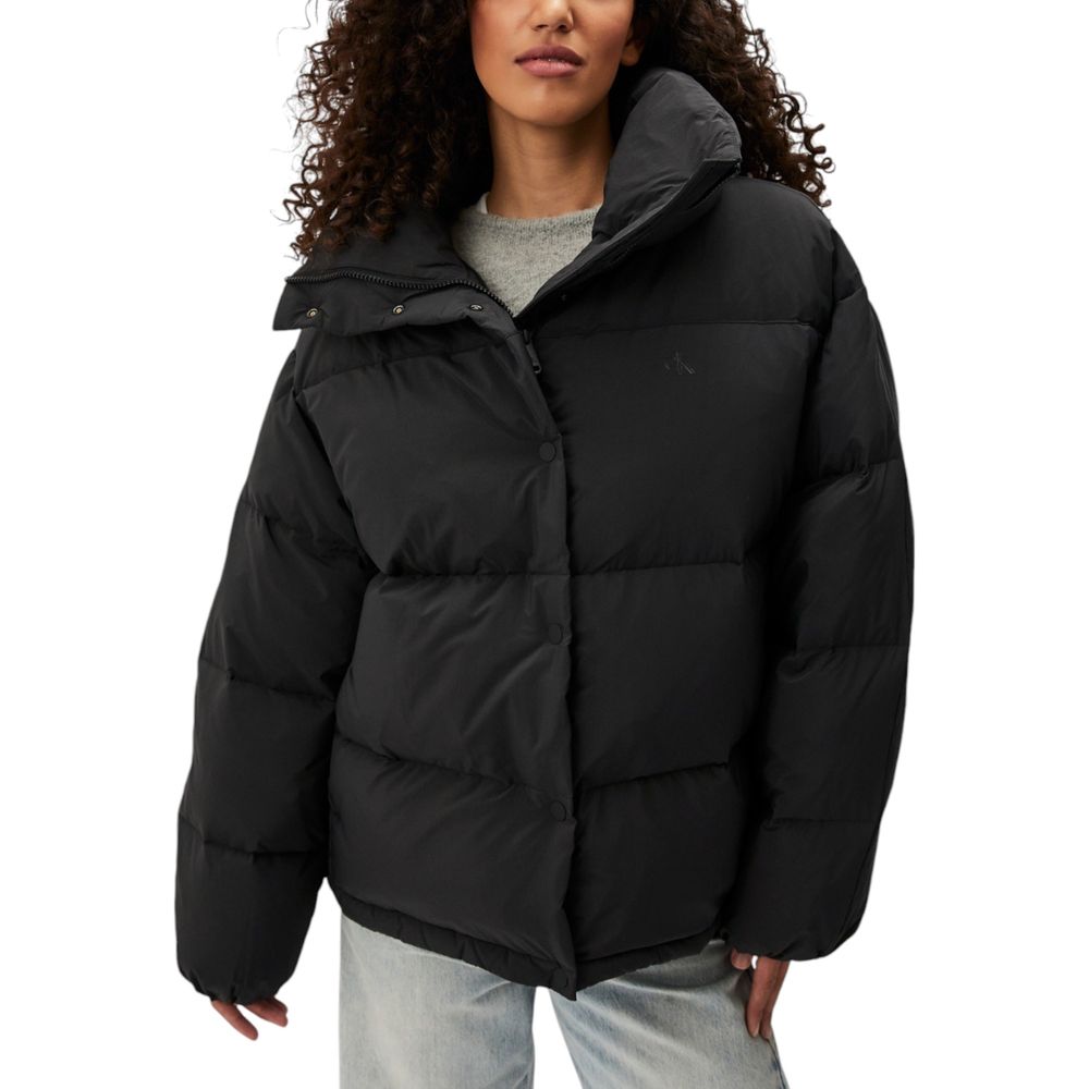 Calvin Klein Jeans Black Polyester Coat Calvin Klein Jeans