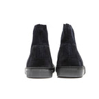 Blue leather women's ankle boot by Mr&Mrs Italy with a sleek design and low heel, perfect for stylish everyday wear.