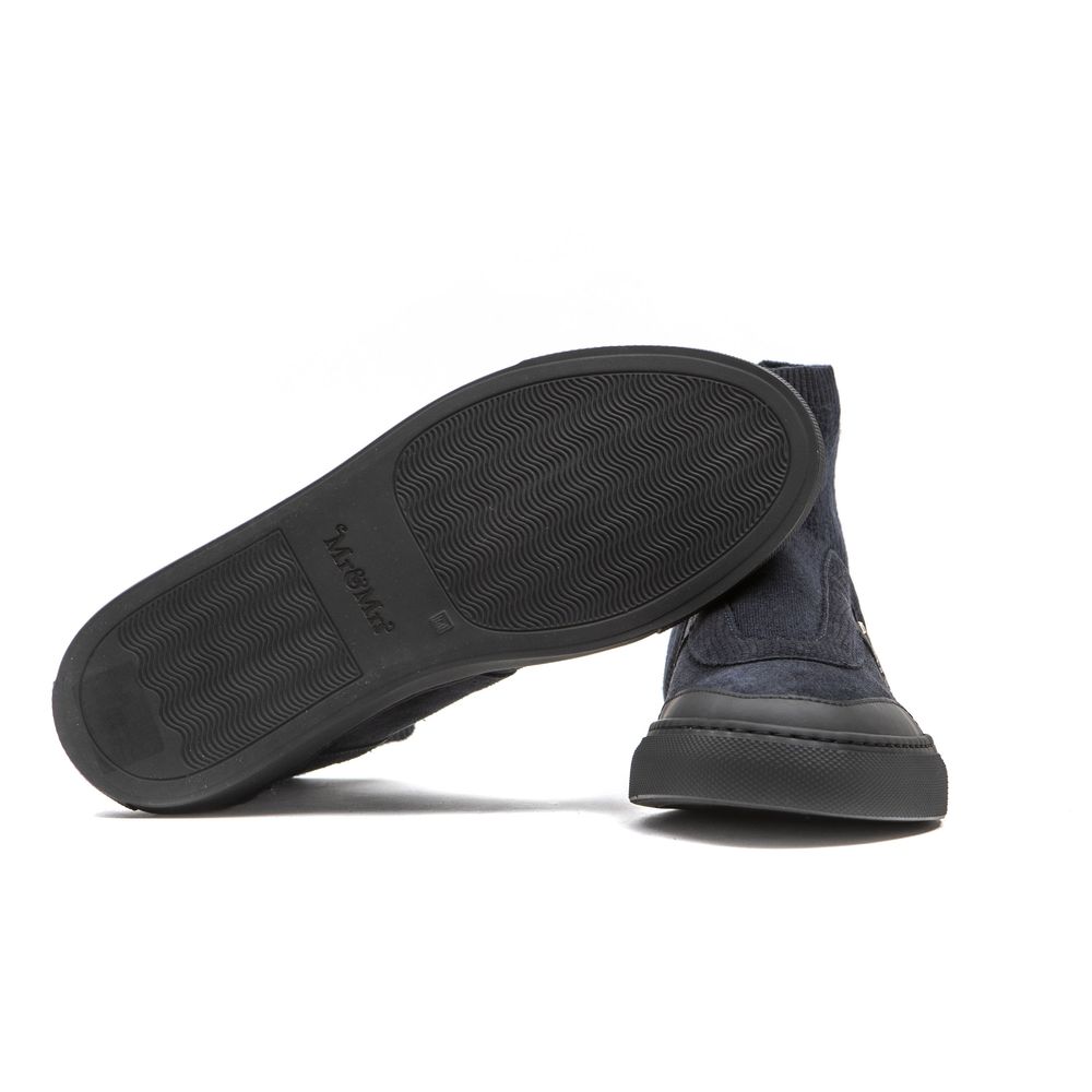 Blue leather women's ankle boots by Mr&Mrs Italy featuring a sleek design and stylish ankle height.