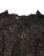 Dolce & Gabbana Black Floral Lace Sheath Long Maxi Dress - Eljoys Fashion 
