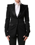 Dolce & Gabbana Black Wool Single Breasted Blazer Jacket - Eljoys Fashion 