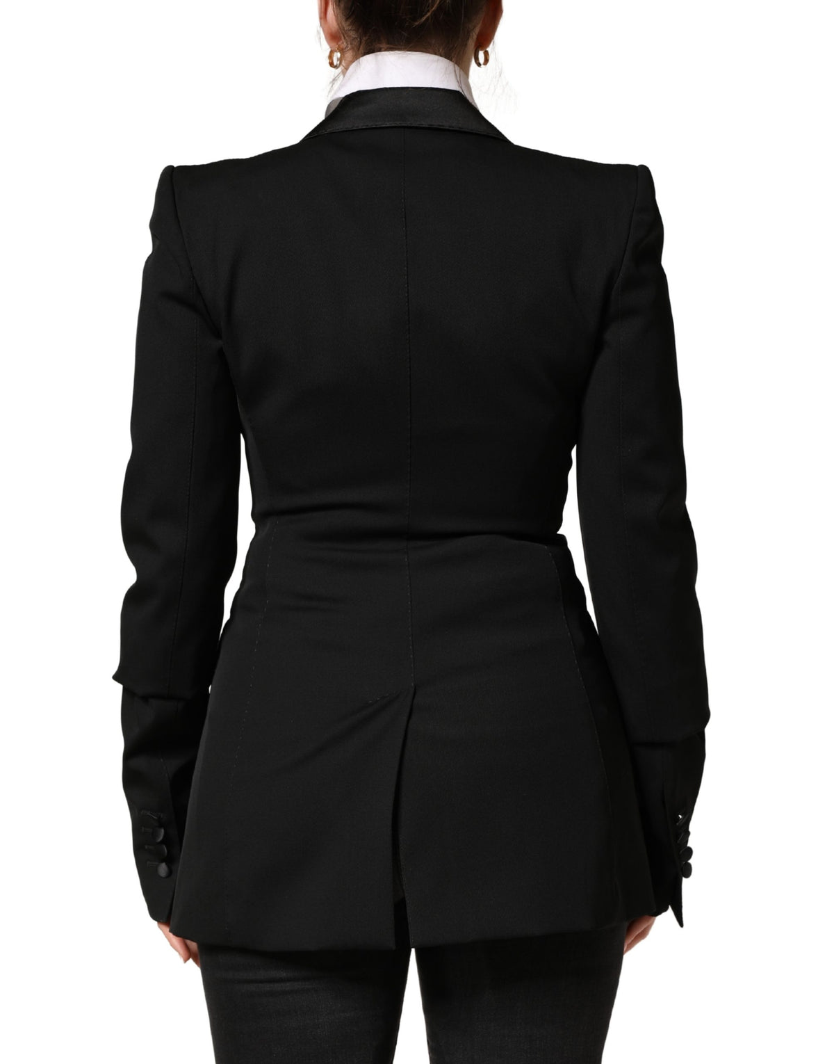 Dolce & Gabbana Black Wool Single Breasted Blazer Jacket - Eljoys Fashion 