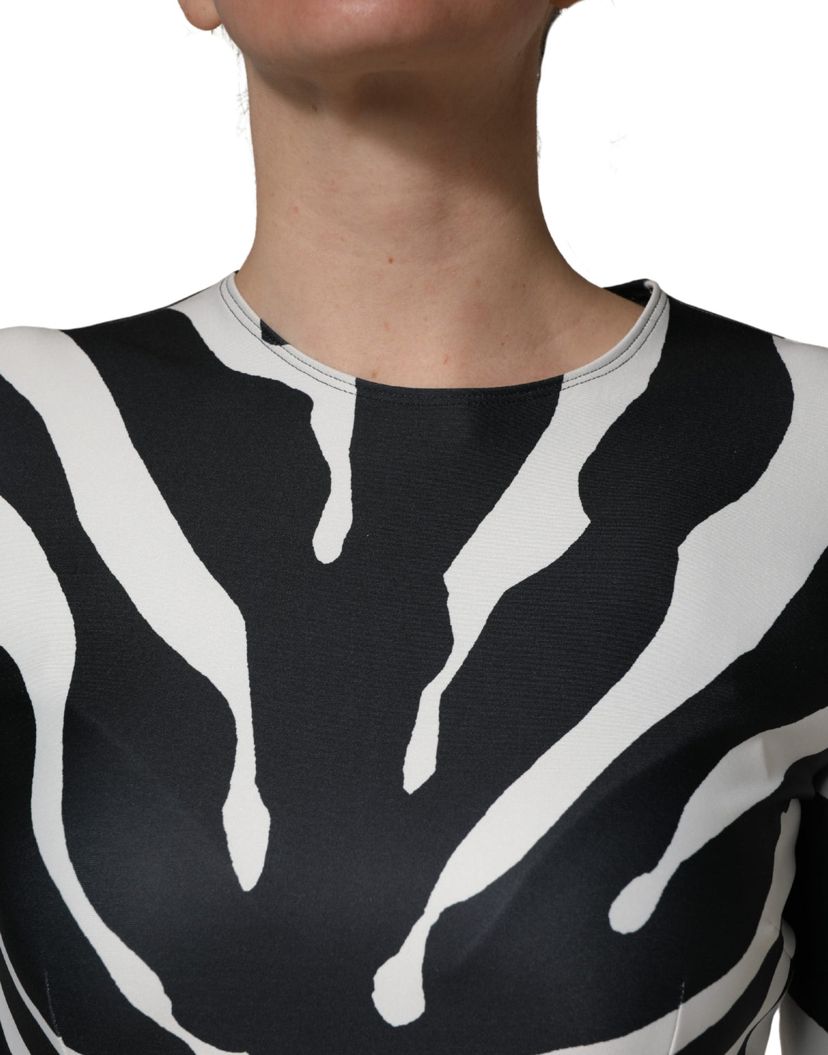 Dolce & Gabbana Black White Polyester Zebra Pattern Jumpsuit - Eljoys Fashion 