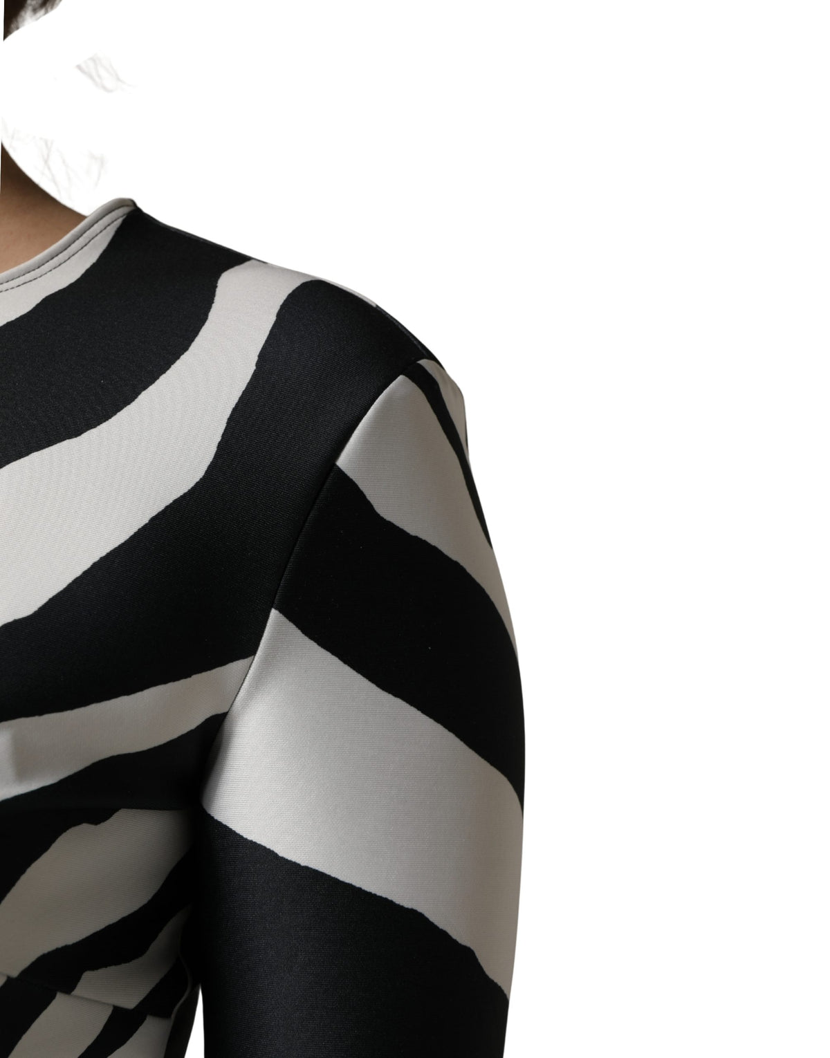 Dolce & Gabbana Black White Polyester Zebra Pattern Jumpsuit - Eljoys Fashion 