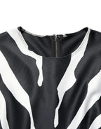 Dolce & Gabbana Black White Polyester Zebra Pattern Jumpsuit - Eljoys Fashion 