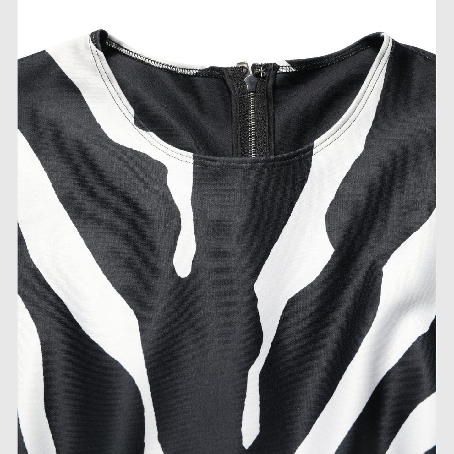 Dolce & Gabbana Black White Polyester Zebra Pattern Jumpsuit
